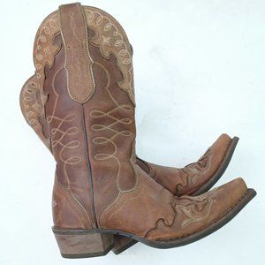 🤠 Ariat Leather Snub-nose Cowgirl Western Boots Size 8 B 🤠